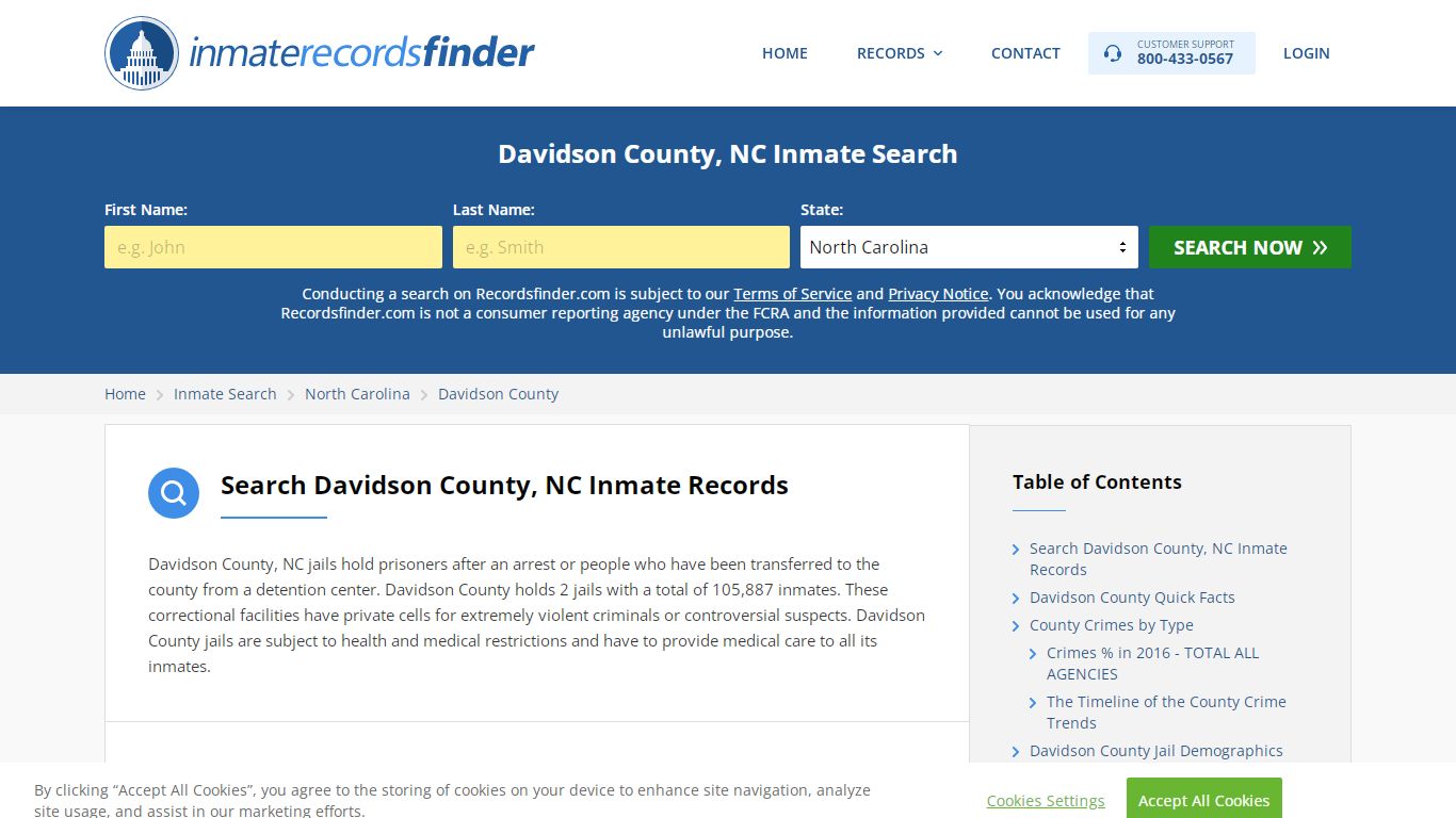 Davidson County, NC Inmate Search - RecordsFinder